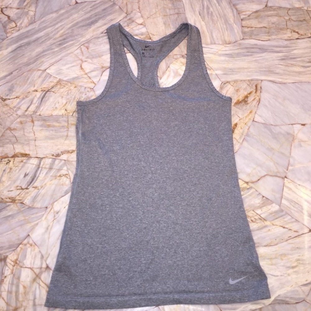 Nike Sport Grey Tank Top Dri Fit Racerback XSmall - Picture 2 of 4
